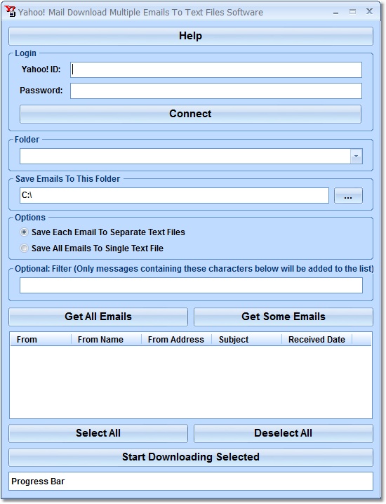 Click to view Yahoo! Mail Download Multiple Emails To Text Files 7.0 screenshot