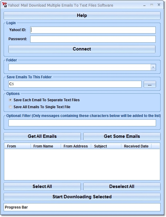 Click to view Yahoo! Mail Download Multiple Emails To Text Files 7.0 screenshot