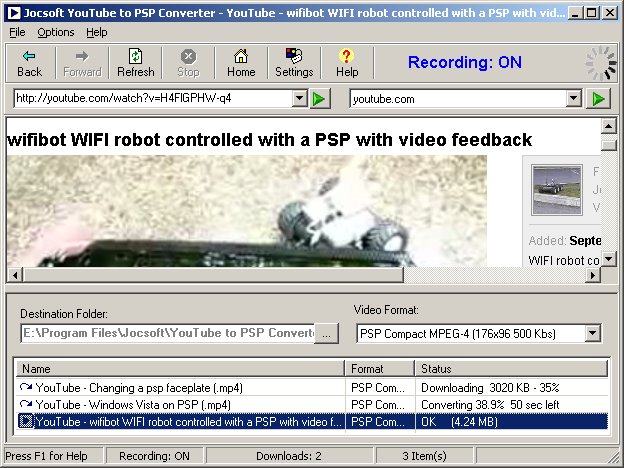 Click to view Jocsoft YouTube to PSP Converter 1.5.0.2 screenshot