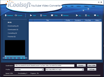 Click to view iCoolsoft YouTube Video Converter 3.1.16 screenshot
