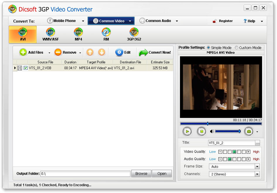Click to view Dicsoft 3GP Video Converter 3.5.0.2 screenshot