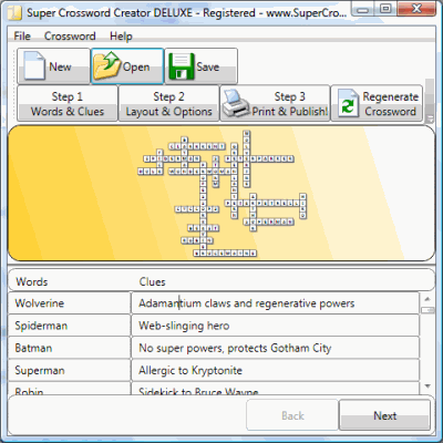 Click to view Super Crossword Creator 5.0.6 screenshot