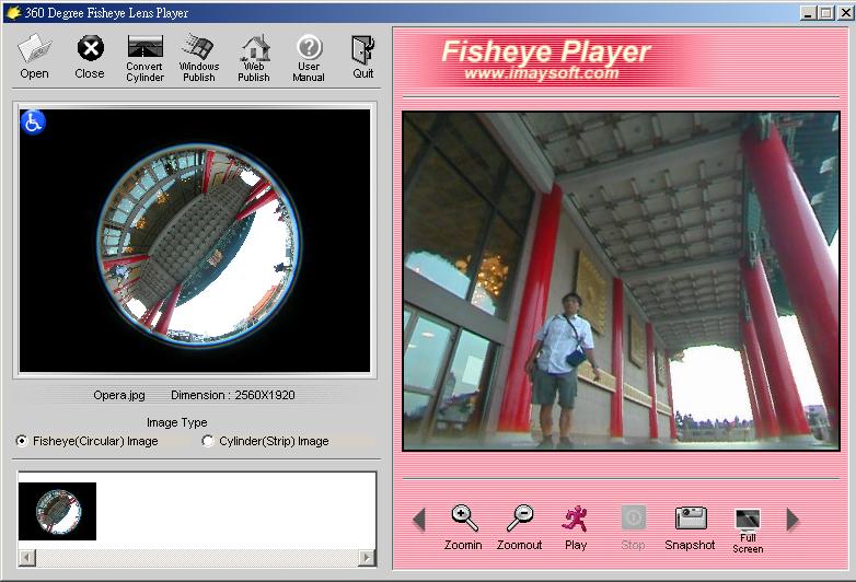 Click to view Fisheye Player 2.01 screenshot