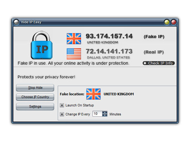Click to view Hide IP Easy 5.3.7.6 screenshot