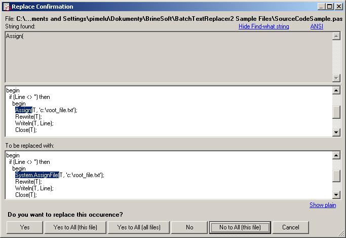Click to view Batch Text Replacer 2.8 screenshot