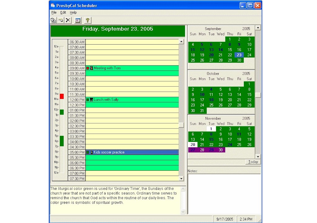 Click to view PresbyCal Desktop Calendar 1.1.8 screenshot