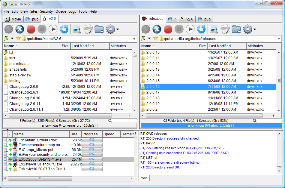 Click to view CrossFTP 1.95.2 screenshot