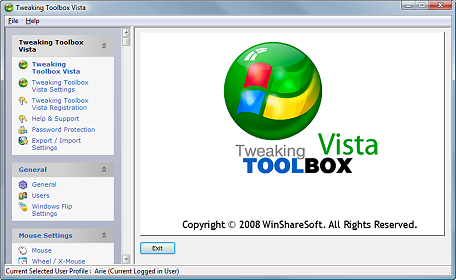 Click to view Tweaking Toolbox Vista 1.0 screenshot