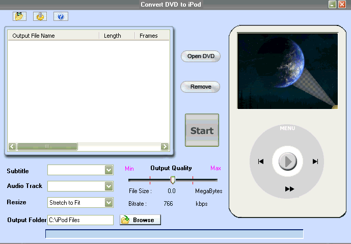 Click to view Convert DVD to iPod 2.0 screenshot