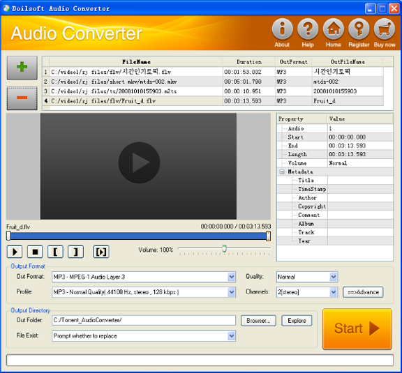 Click to view Boilsoft Audio Converter 1.31.9 screenshot