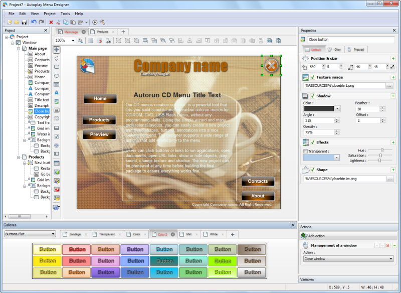 Click to view Autoplay Menu Designer 5.01 screenshot