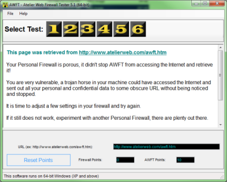 Click to view Atelier Web Firewall Tester 5.1 screenshot