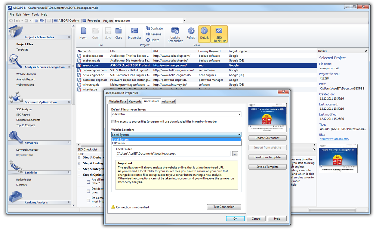 Click to view ASEOPS (formely Hello Engines PRO) 8.1.4 screenshot