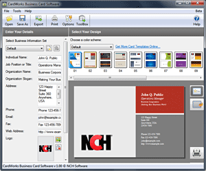 Click to view CardWorks Business Card Software 1.15 screenshot
