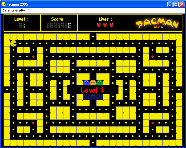 Click to view Pacman 2005 1.11 screenshot
