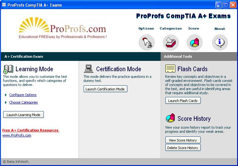 Click to view Free CompTIA A+ Practice Exams: ProProfs 2.2.1 screenshot