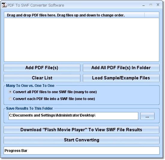 Click to view PDF To SWF Converter Software 7.0 screenshot