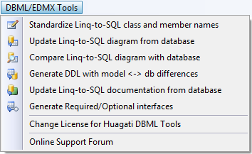 Click to view Huagati DBML/EDMX Tools 2.32 screenshot