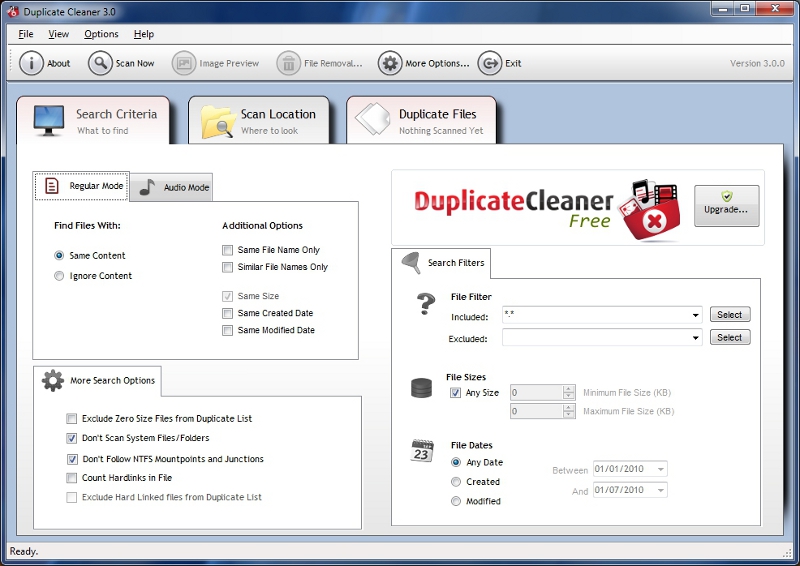 Click to view Duplicate Cleaner Free 3.2.4 screenshot