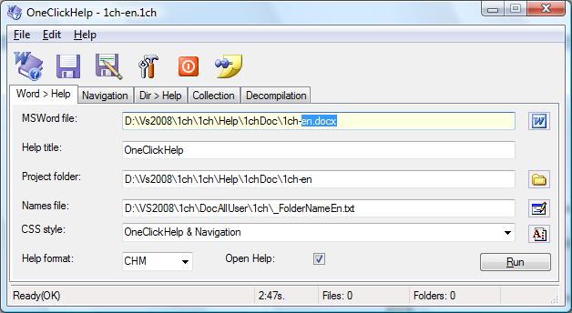 Click to view OneClickHelp 1.9.0.0 screenshot