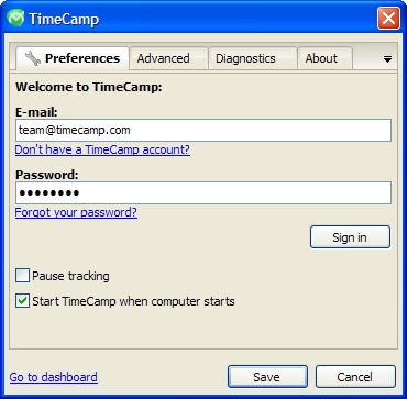 Click to view TimeCamp Data Collector 1.0.3 screenshot