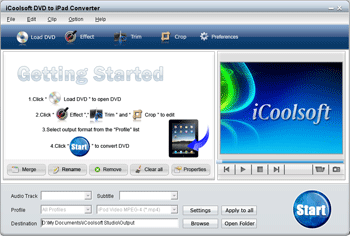 Click to view iCoolsoft DVD to iPad Converter 3.1.10 screenshot