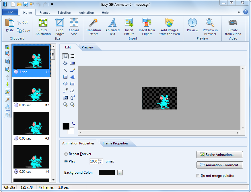 Click to view Easy GIF Animator 6.0 screenshot
