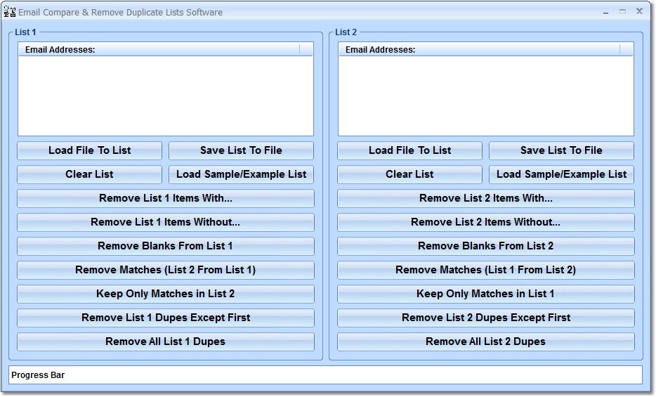 Click to view Email Compare & Remove Duplicate Lists Software 7.0 screenshot