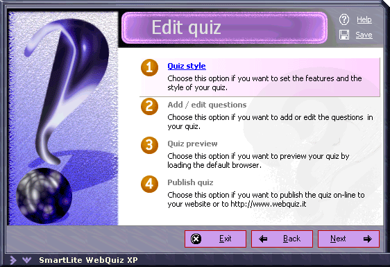 Click to view WebQuiz XP 2.0.84 screenshot