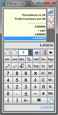Click to view ESBCalc - Freeware Calculator 7.3.1 screenshot