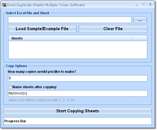 Click to view Excel Duplicate Sheets Multiple Times Software 7.0 screenshot
