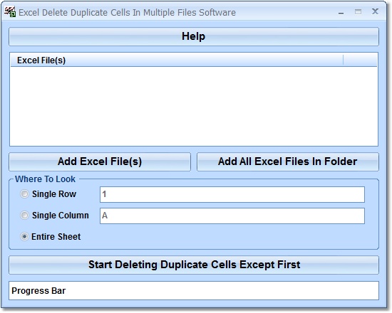 Click to view Excel Delete Duplicate Cells In Multiple Files Sof 7.0 screenshot