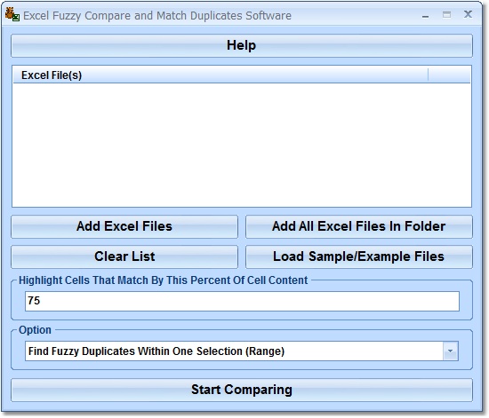 Click to view Excel Fuzzy Compare and Match Duplicates Software 7.0 screenshot