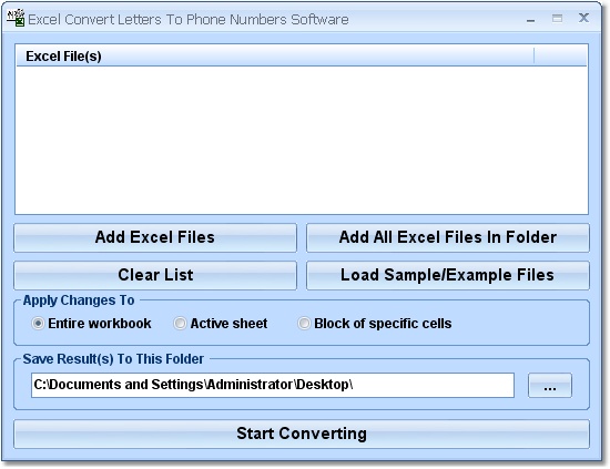 Click to view Excel Convert Letters To Phone Numbers Software 7.0 screenshot
