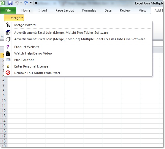 Click to view Excel Join Multiple Cells Into One Software 7.0 screenshot
