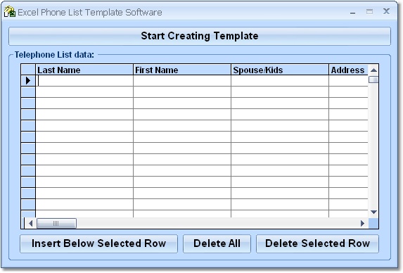 Click to view Excel Phone List Template Software 7.0 screenshot