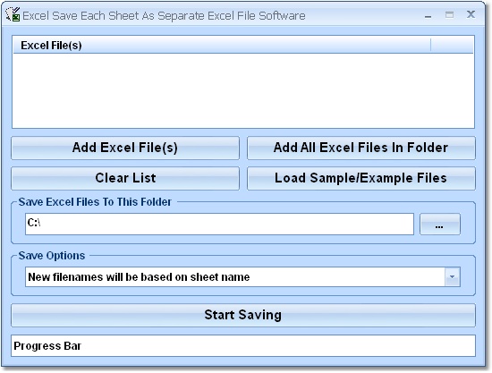 Click to view Excel Save Each Sheet As Separate Excel File Softw 7.0 screenshot
