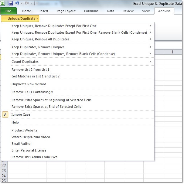 Click to view Excel Unique & Duplicate Data Remove Software 7.0 screenshot