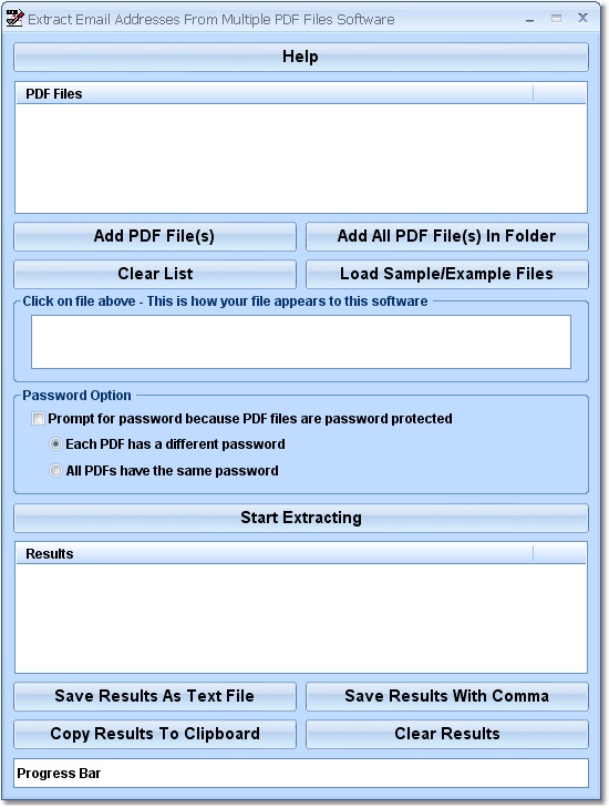 Click to view Extract Email Addresses From Multiple PDF Files So 7.0 screenshot