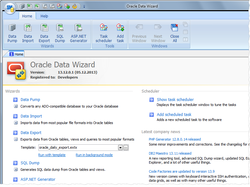 Click to view Oracle Data Wizard 13.12 screenshot