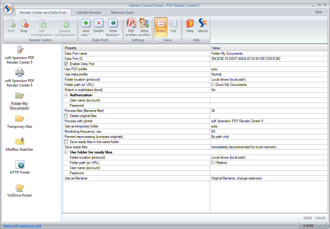 Click to view PDF Render Center 6.0 screenshot
