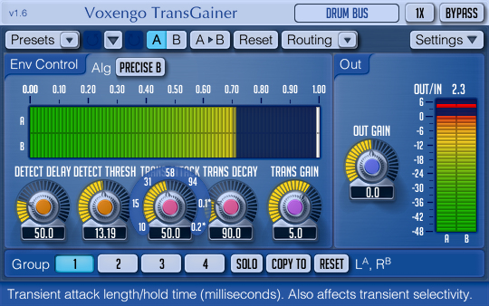 Click to view Voxengo TransGainer 1.6 screenshot
