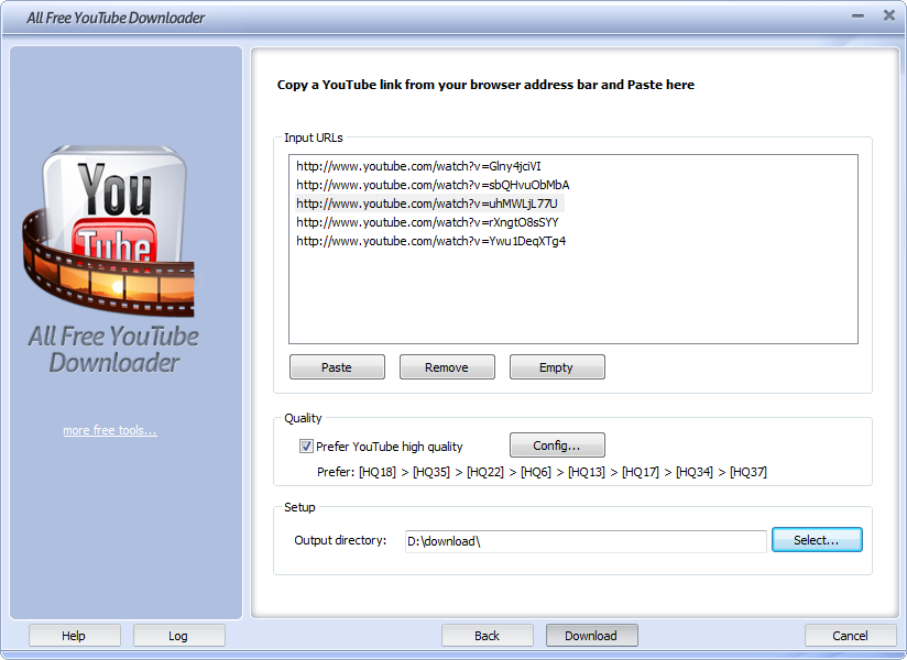 Click to view All Free YouTube Downloader 5.2.7 screenshot