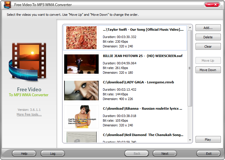 Click to view Free YouTube to MP3 WMA Converter 4.2.7 screenshot
