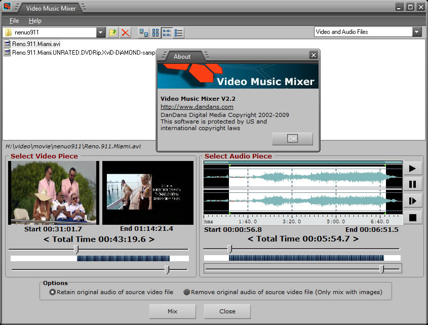 Click to view Video Music Mixer 3.4.1 screenshot