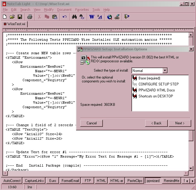 Click to view PPWIZARD - HTML Preprocessor 08.298 screenshot