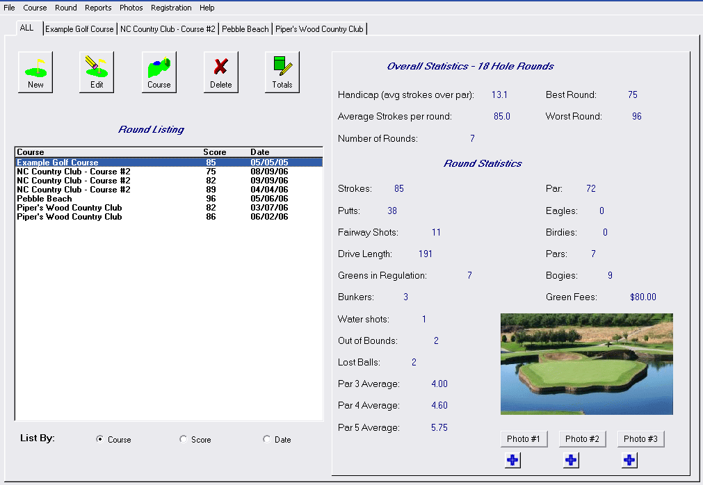 Click to view Golf Tracker 5.1 screenshot