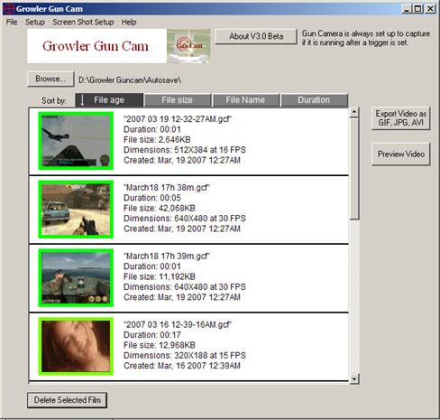 Click to view Growler Guncam 3.1.9.0 screenshot