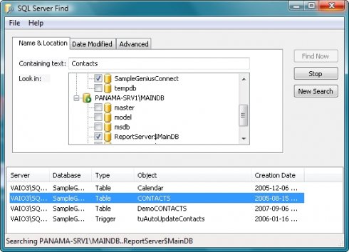 Click to view SQLServerFind 3.4.3.2 screenshot