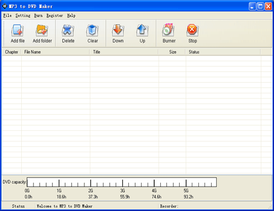 Click to view MP3 to DVD Maker 1.0 screenshot